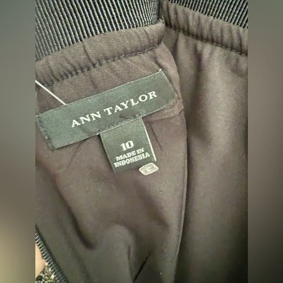 Ann Taylor Womens Skirt 10 Black Ivory Textured Tweed Pencil New Professional - Picture 3 of 7